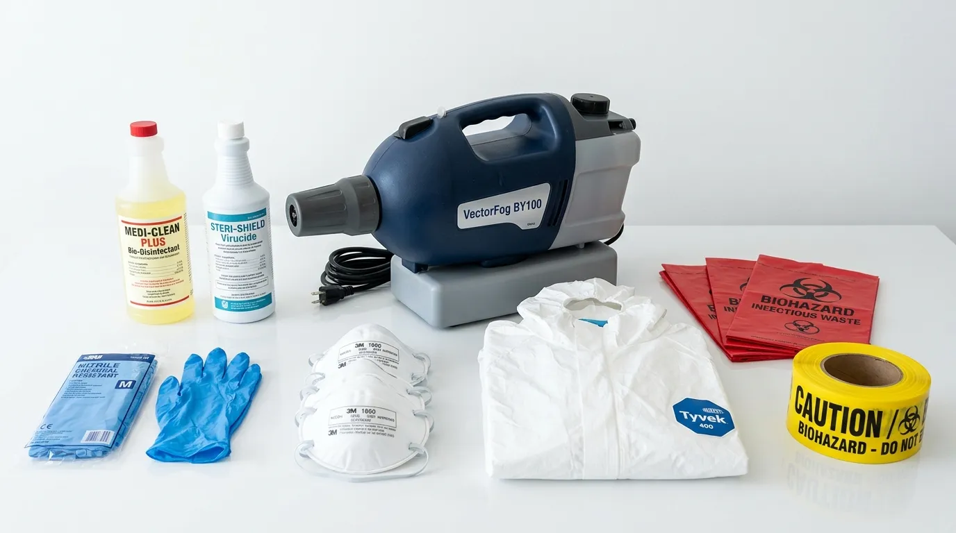 Professional biohazard remediation crew working in Port Isabel